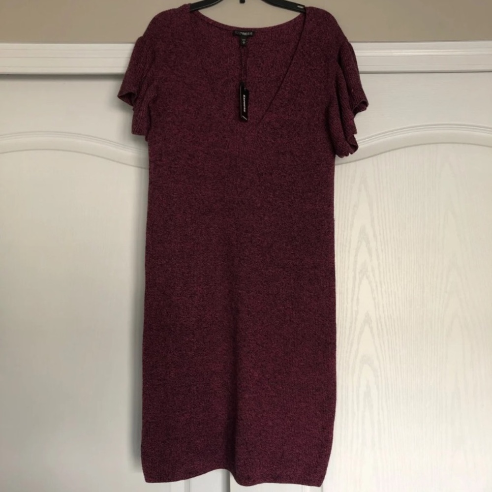 Short sleeve sweater dress